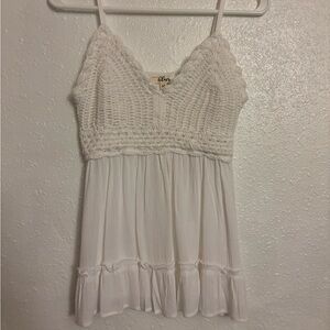White Crochet Boho Top (Size M) by Blush